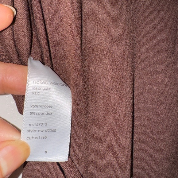 🤎 NWOT! Naked Wardrobe Bodycon Ruched Cut Out Dress - Picture 7 of 7